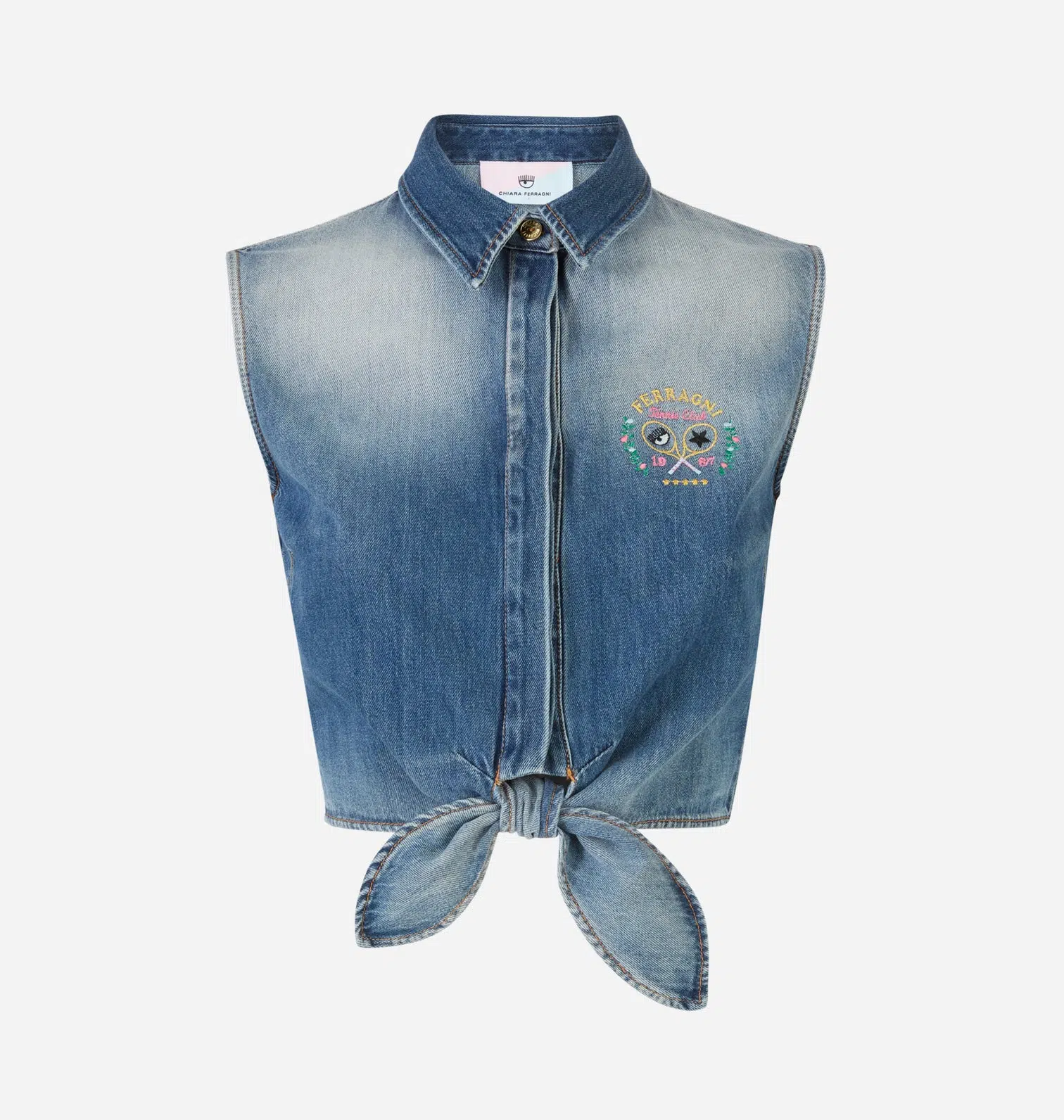 Chiara Ferragni Tennis Club Denim Bluse 4 Chiara Ferragni Tennis Club Denim Bluse – Bild 4