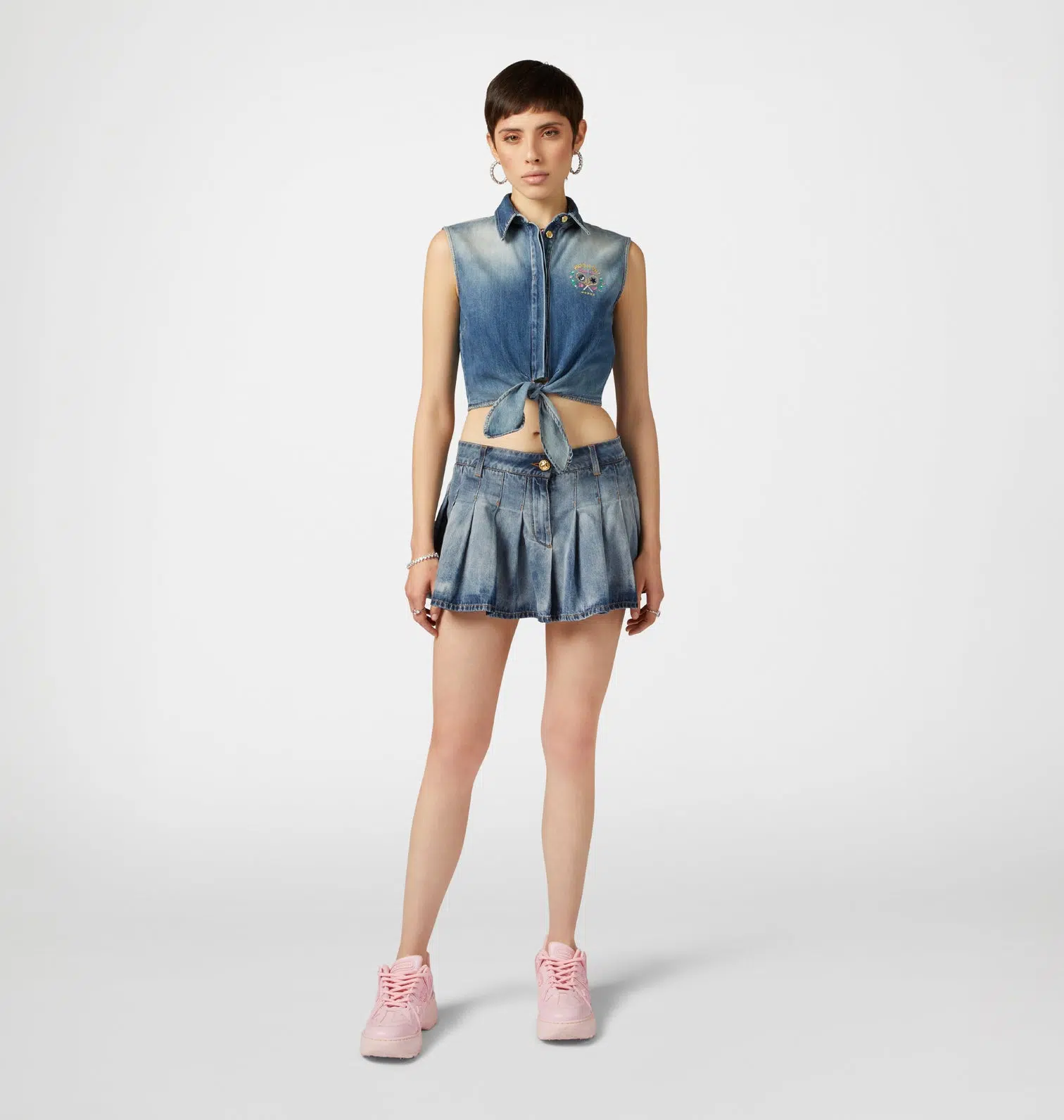 Chiara Ferragni Tennis Club Denim Bluse 1 Chiara Ferragni Tennis Club Denim Bluse