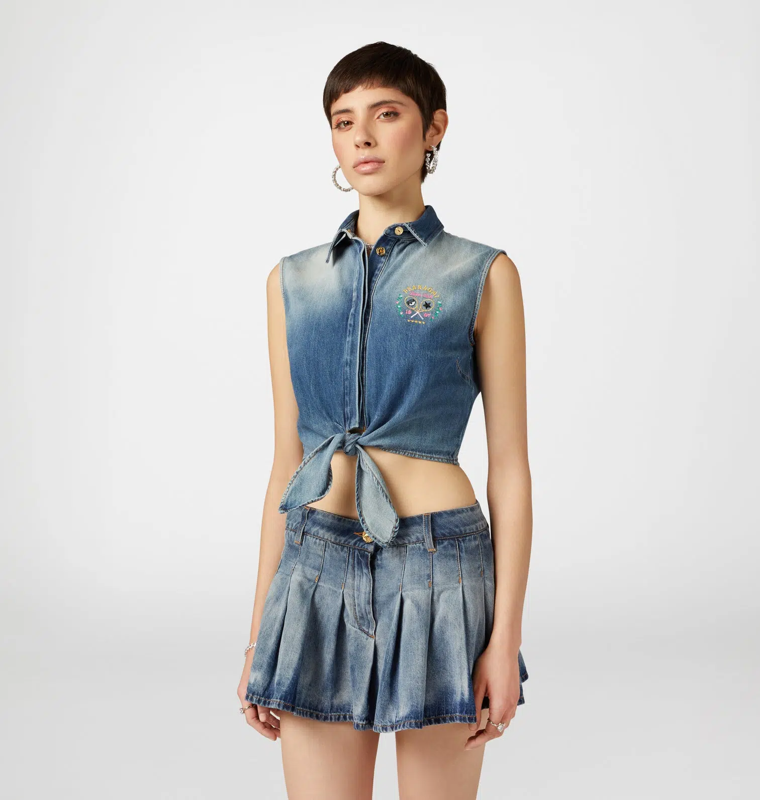 Chiara Ferragni Tennis Club Denim Bluse 2 Chiara Ferragni Tennis Club Denim Bluse – Bild 2