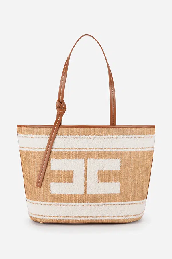 Elisabetta Franchi Shopper East-West aus Raphia 2 Elisabetta Franchi Shopper East-West aus Raphia – Bild 2