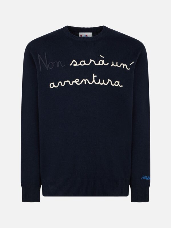 HER0001 / 00769E embroidery blue sweater man
