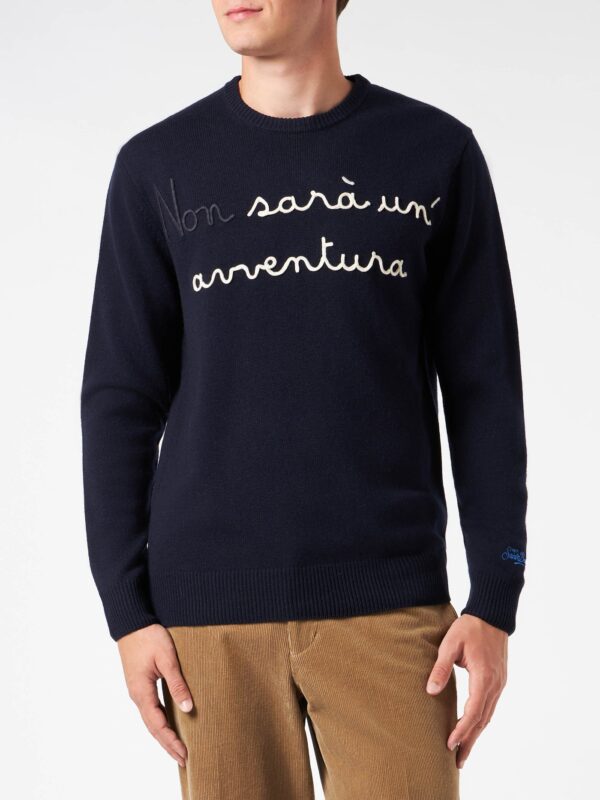 HER0001 / 00769E embroidery sweater man blue