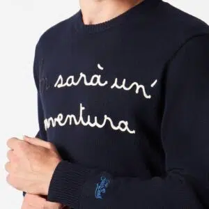 MC2 Saint Barth Pullover mit „Non sarà un'avventura“-Stickerei 5 HER0001 / 00769E embroidery sweater man blue 2 1400x