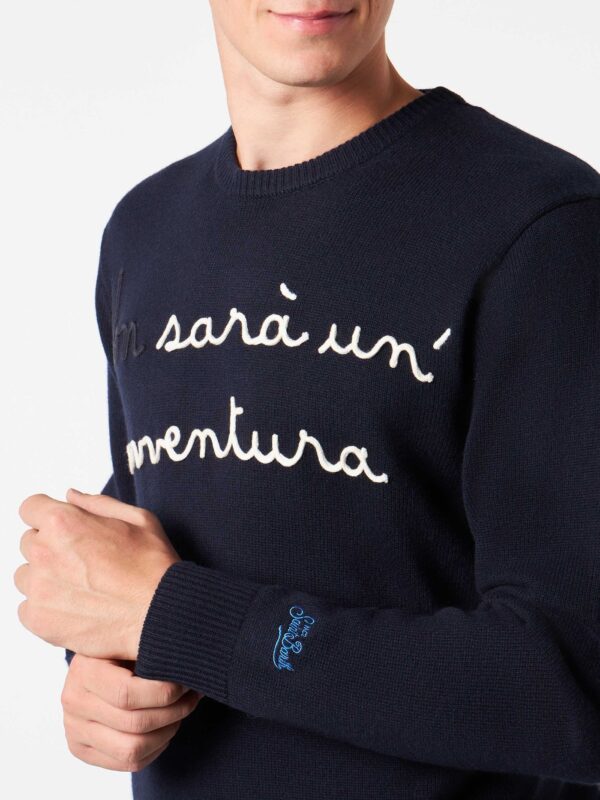 HER0001 / 00769E embroidery sweater man blue