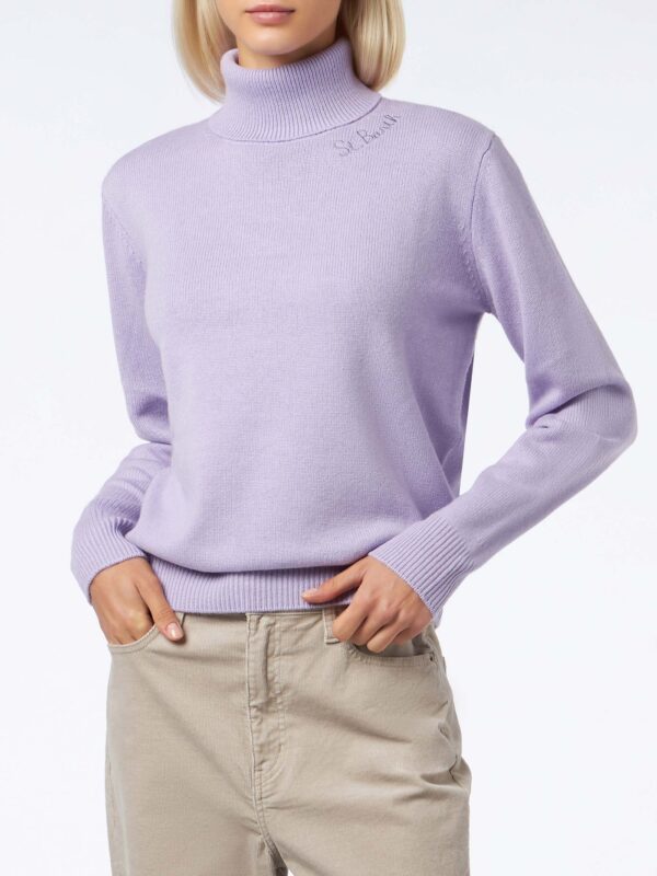 MOD0001 / 00564E MOD0001 00564E woman lilac turtleneck sweater