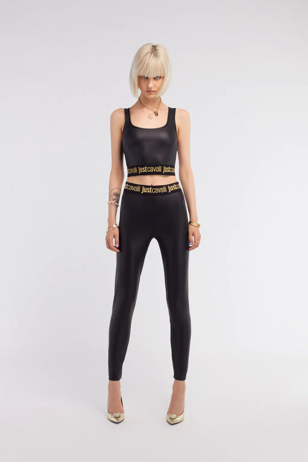 Just Cavalli Crop Top in Lederoptik 1 Just Cavalli Crop Top in Lederoptik
