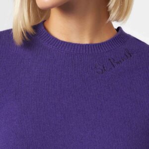 QUE0010 / 00796E sweater purple embroidery woman 3 1400x