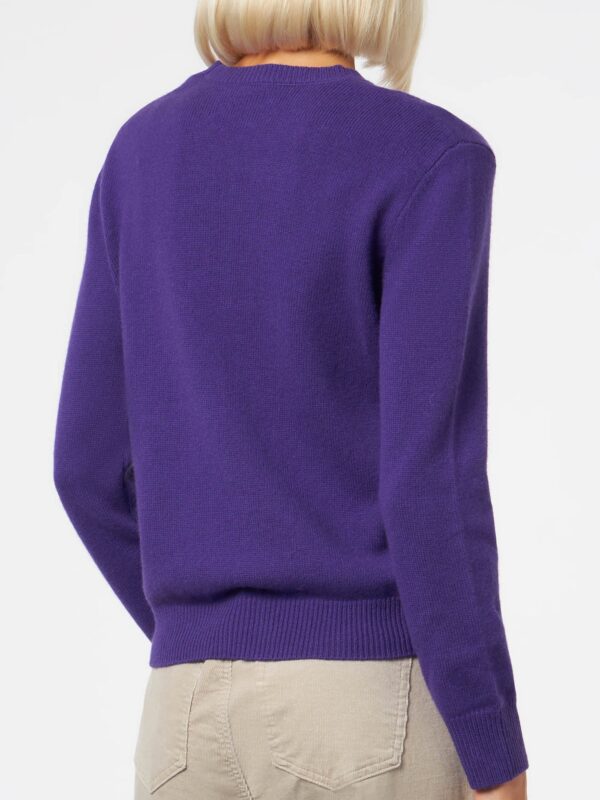 QUE0010 / 00796E woman crewneck purple sweater with st barth