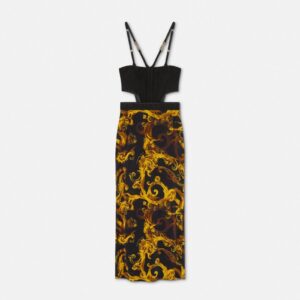 E76HAO903-EJS291_EG89 90 E76HAO903 EJS291 EG89 10 WatercolorCoutureCorsetMidiDress Women Versace online store 0 2