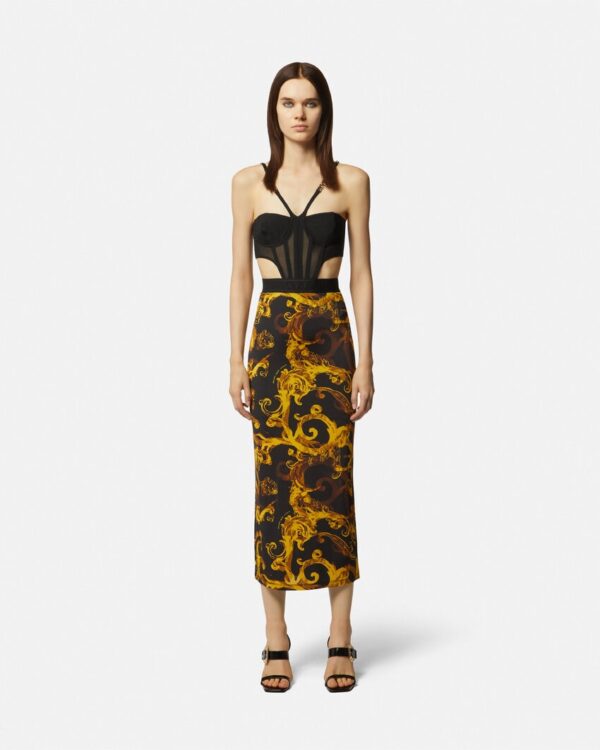 Versace Jeans Couture Watercolour Couture Korsett-Midikleid