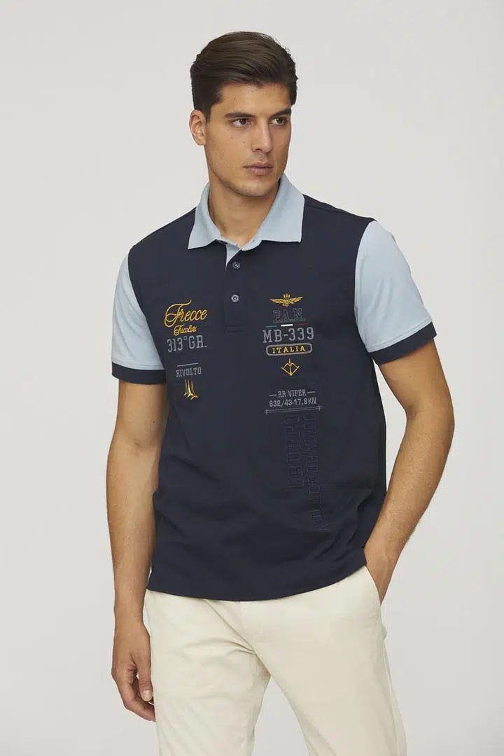 Aeronautica Militare PAN besticktes Poloshirt 1 Aeronautica Militare PAN besticktes Poloshirt