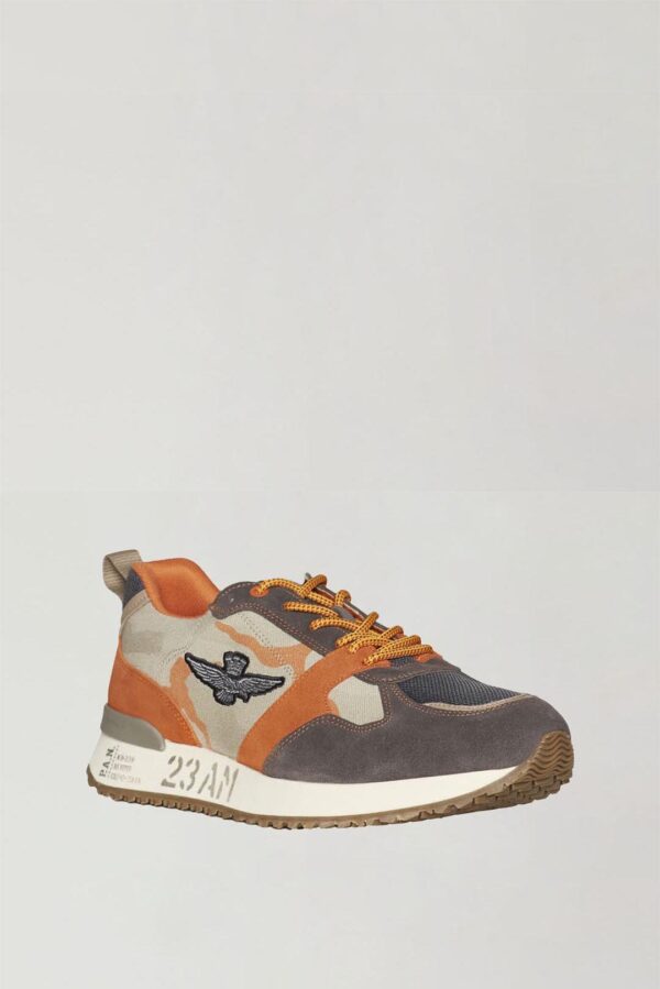 241SC265CT3298 aeronauticamilitare 241sc265ct3298 94484 sneakers canvas and leather with eagle 1 1