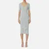 Elisabetta Franchi Midi-Kleid aus Viskose in Rippoptik mit Lettering 10 E76HAH6D8-EJS287_EG03 AM67B42E2 BV9 1