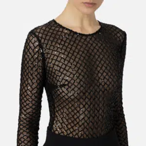 Elisabetta Franchi Body mit Pailletten mit Chevron-Motiv 5 BO01442E2_110 BO01442E2 110 2