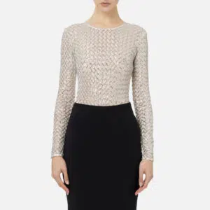 Elisabetta Franchi Body mit Pailletten mit Chevron-Motiv