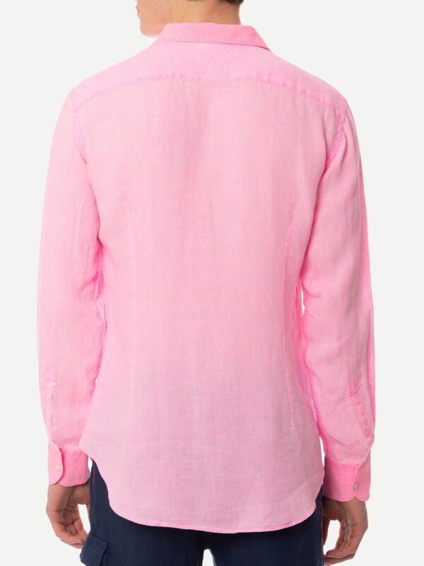 PAMP001 / 00898B shirt pink fluo linen man