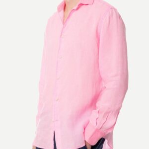 PAMP001 / 00898B shirt pink fluo linen man 3 b8ca1cee 0d79 4a52 a042 10efeb3dc727 1400x