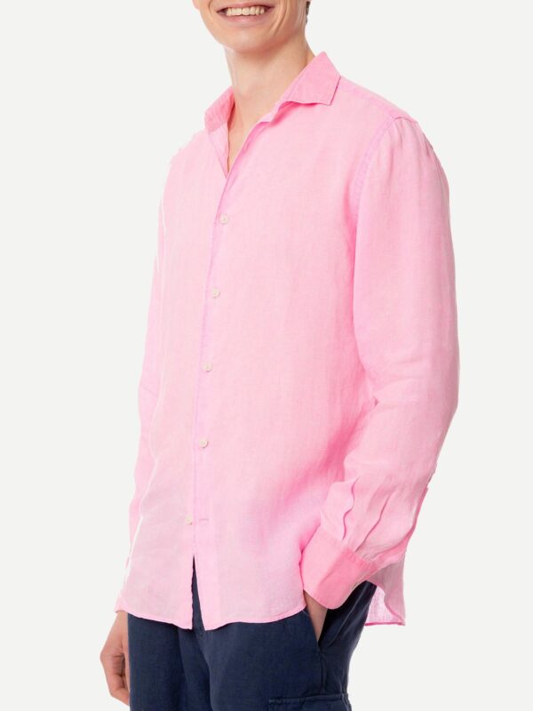 PAMP001 / 00898B shirt pink fluo linen man 3 b8ca1cee 0d79 4a52 a042