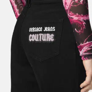 Versace Jeans Couture Ausgestellte Verzierte Jeans 8 E77HAB506-ECDW00_E909 90 E77HAB506 ECDW00 E909 16 EmbellishedFlaredJeans Pants Versace online store 0 2