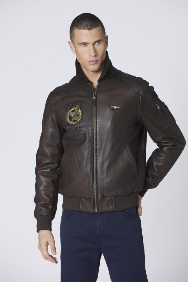 242PN950PL249 aeronauticamilitare 242pn950pl249 00083 embroidered 36th wing leather jacket 1 1