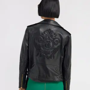 Just Cavalli Bomberjacke aus Leder 8 TFP008-TF229-E0288 TFP008TF229E0288 ECOM BACK