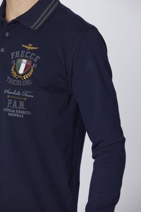 242PO1828P310 aeronauticamilitare 242po1828p310 08380 p a n polo shirt with flock prints 4 1