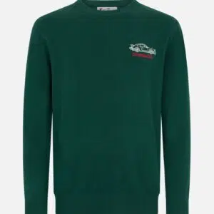 MC2 Saint Barth Heron Pullover mit Cortina 83 Stickerei 7 HER0005 / 02181G UID HER000502181G MAN KNITWEAR GREEN 20240905105110 1 1400x