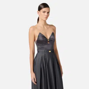 Elisabetta Franchi Body aus Lycra mit Trägern aus Tüll 6 BO03051E2 BO03051E2 DC3 4 D