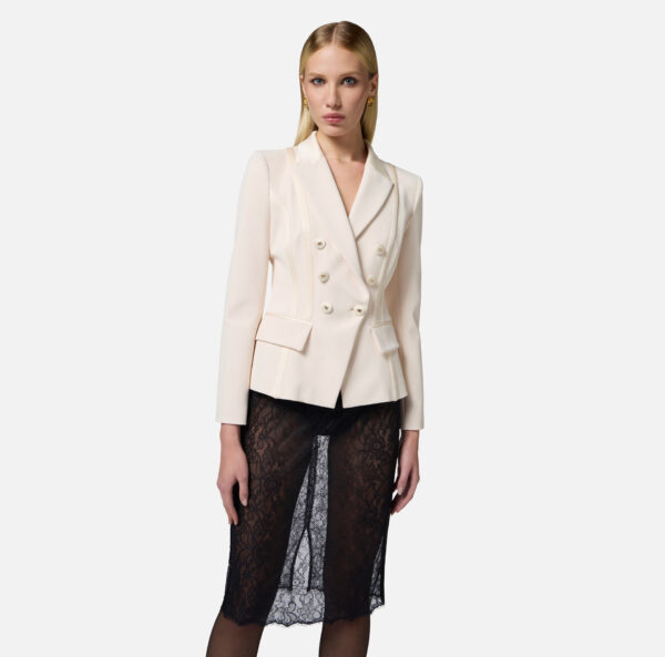 Elisabetta Franchi Jacke aus Crêpe mit Satindetails – Bild 2