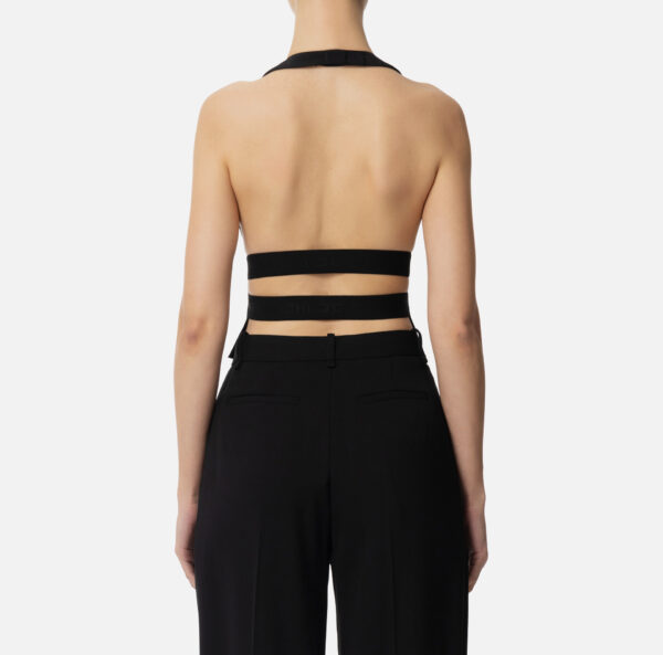 Elisabetta Franchi Weste aus Satin mit Jacquard-Rauten – Bild 3