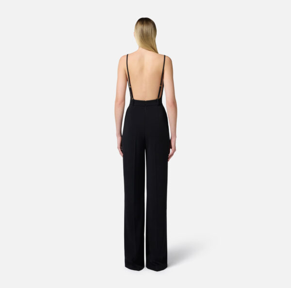 Elisabetta Franchi Jumpsuit aus leichtem Crêpe mit floralen Stickereien – Bild 4