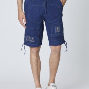 251BE252CT3507 aeronauticamilitare 251be252ct3507 13137 anti g bermuda shorts in indigo cotton 2 2