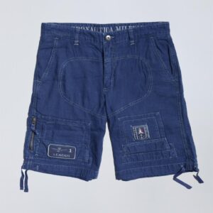 251BE252CT3507 aeronauticamilitare 251be252ct3507 13137 anti g bermuda shorts in indigo cotton 3 2