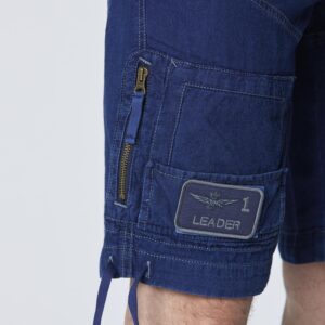 251BE252CT3507 aeronauticamilitare 251be252ct3507 13137 anti g bermuda shorts in indigo cotton 7 2