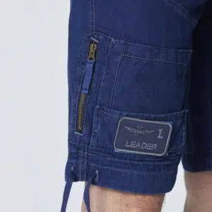 Aeronautica Militare Anti-G-Bermuda aus Indigo-Baumwolle 14 251BE252CT3507 aeronauticamilitare 251be252ct3507 13137 anti g bermuda shorts in indigo cotton 7 2