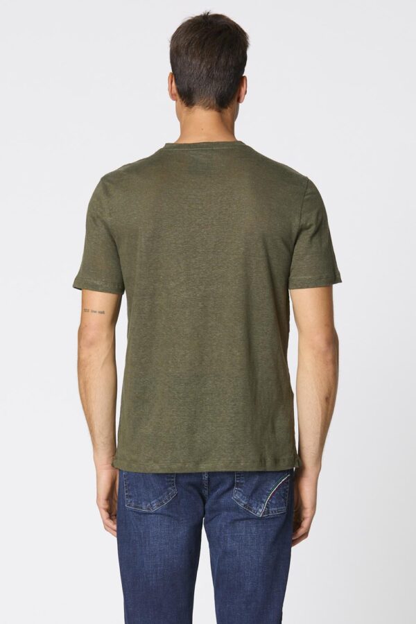 Aeronautica Militare Leinen-T-Shirt mit Rundhalsausschnitt und Tasche – Bild 2