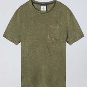 251TS2402J679 aeronauticamilitare 251ts2402j679 07293 crew neck linen t shirt with pocket 3 2