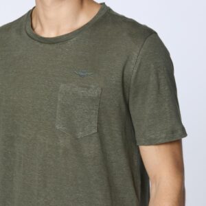 251TS2402J679 aeronauticamilitare 251ts2402j679 07293 crew neck linen t shirt with pocket 4 2