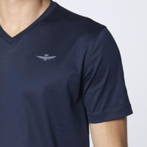251TS2418J683 aeronauticamilitare 251ts2418j683 08184 v neck t shirt in mercerized cotton 4 2