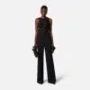 Elisabetta Franchi Jumpsuit aus leichtem Crêpe mit Schleifen 10 TU05556E2 TU05053E2 110 3 D