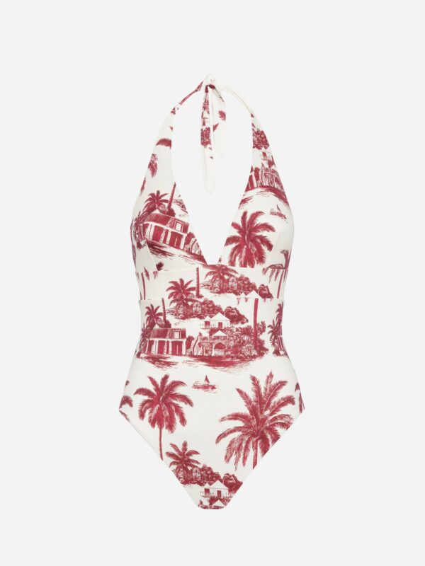 MC2 Saint Barth Marylin Badeanzug mit Toile de Jouy Print – Bild 4