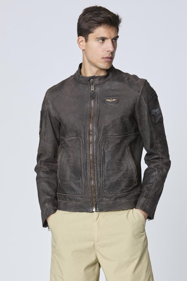 Aeronautica Militare Vintage Leder Bikerjacke