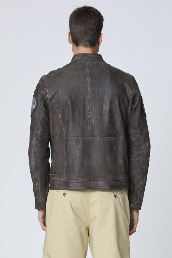 Aeronautica Militare Vintage Leder Bikerjacke – Bild 2