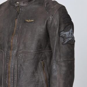 251PN5049PL00300 aeronauticamilitare 251pn5049pl00300 00009 vintage effect leather biker jacket 4 2