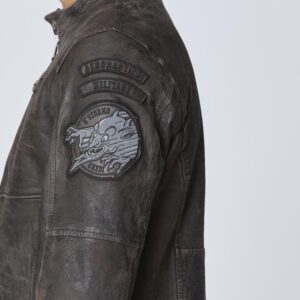 251PN5049PL00300 aeronauticamilitare 251pn5049pl00300 00009 vintage effect leather biker jacket 5 2