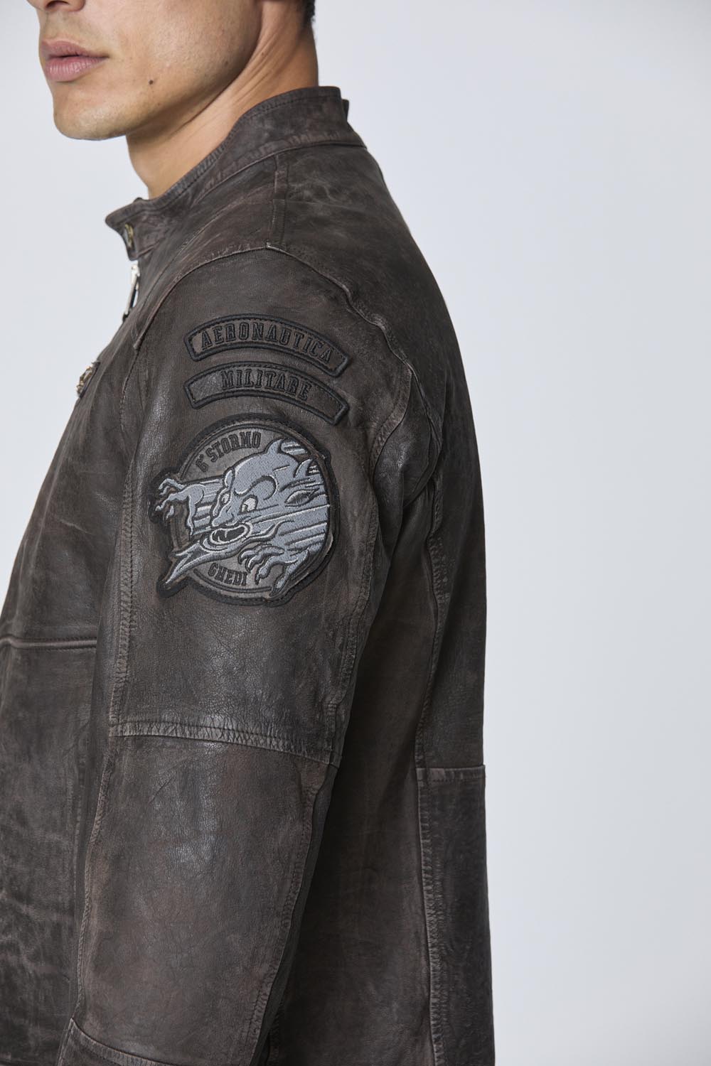 Aeronautica Militare Vintage Leder Bikerjacke 4 Aeronautica Militare Vintage Leder Bikerjacke – Bild 4