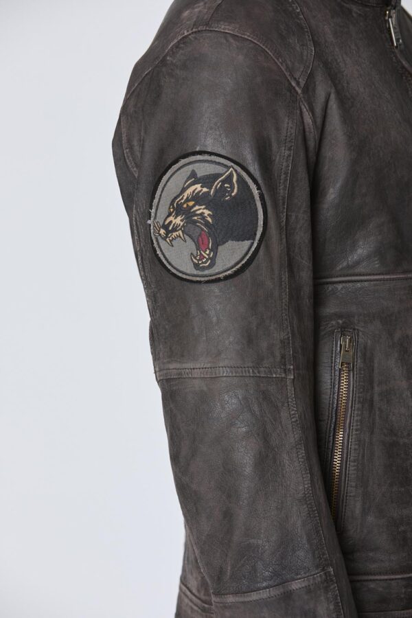 Aeronautica Militare Vintage Leder Bikerjacke – Bild 5