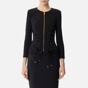 Elisabetta Franchi Jacke aus Crêpe mit Kreuzschnürmotiv