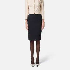 Elisabetta Franchi Rock aus doppellagigem Stretch-Crêpe mit Schleife 6 GO11852E2 GO11852E2 110 4 D