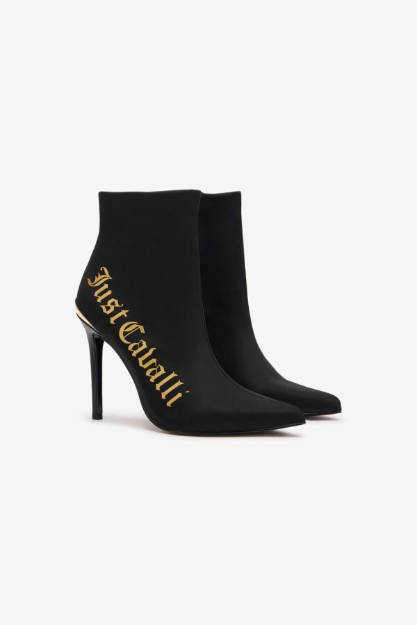 Just Cavalli Stiefeletten mit spitzer Spitze und Logo – Bild 2